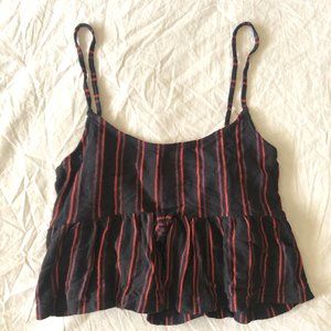 Topshop Striped Crop Top